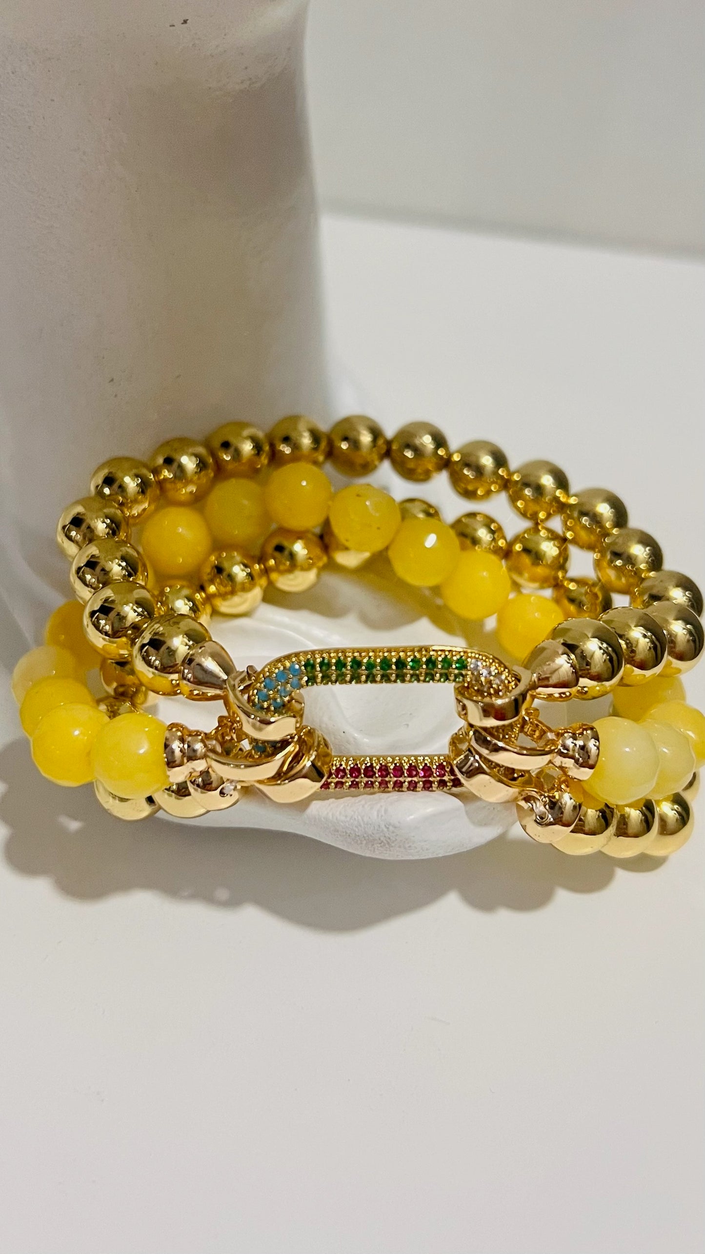 Choker & Pulsera Dorothea Yellow (triple uso)