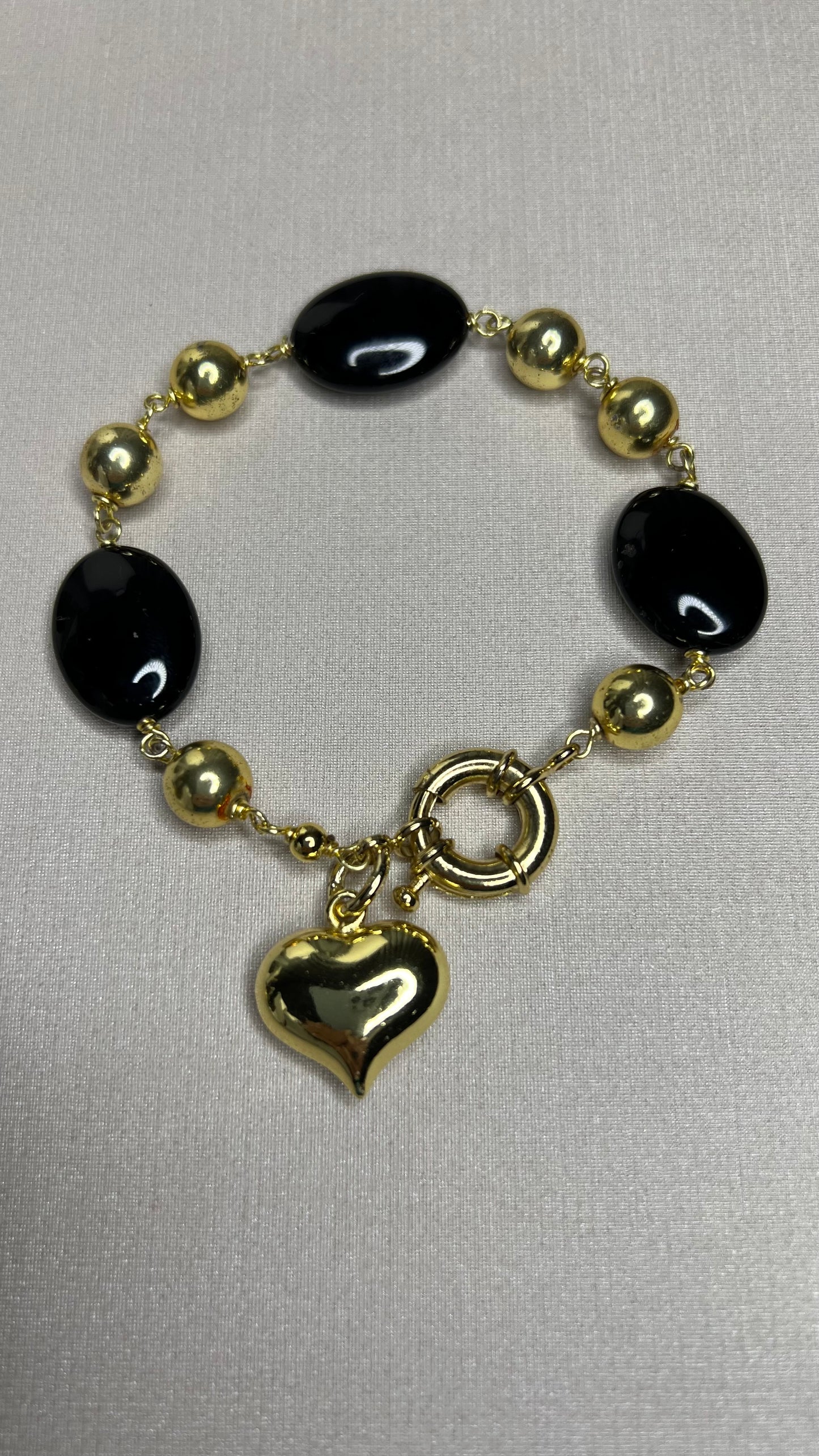 Juego Aretes, Pulsera & Collar Ónix