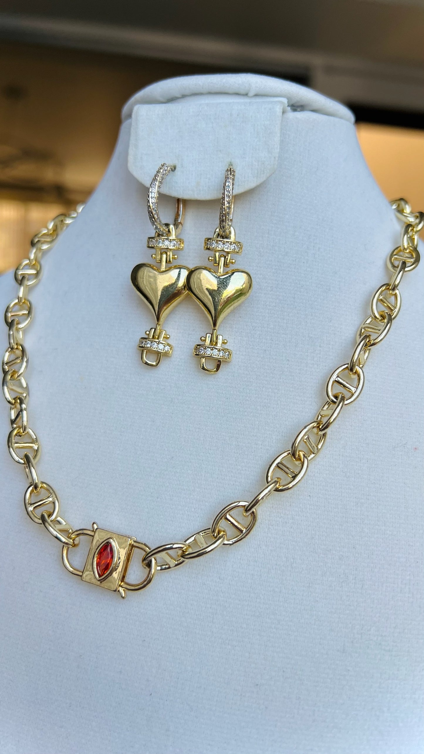 Juego Aretes, Cadena & Pulsera Halo